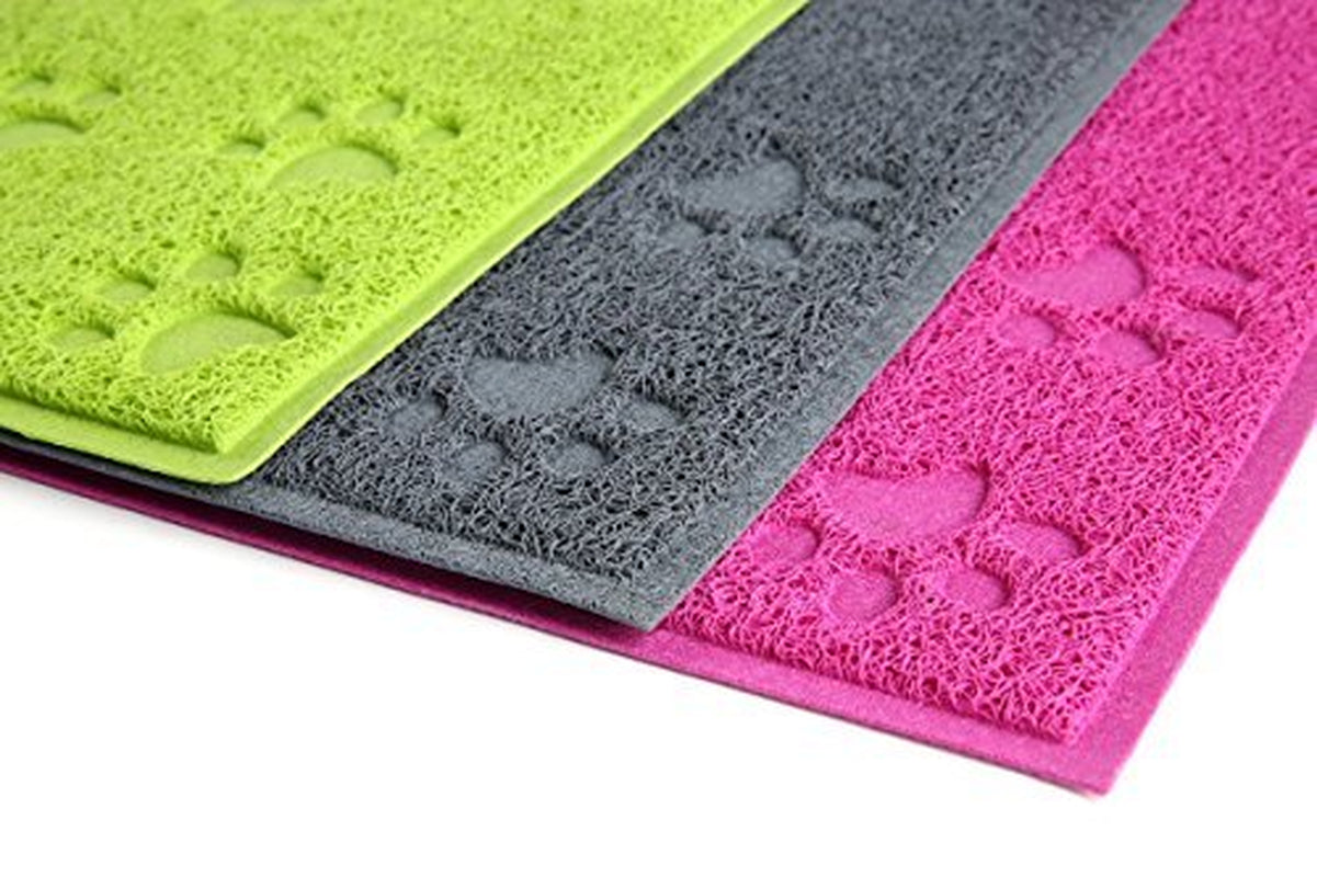 Green Square Shaped PVC Cat Dog Mat Nonslip Pet Food Water Bowl Feeding Placemat