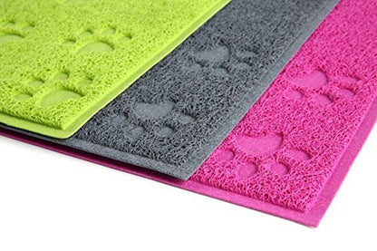 Green Square Shaped PVC Cat Dog Mat Nonslip Pet Food Water Bowl Feeding Placemat