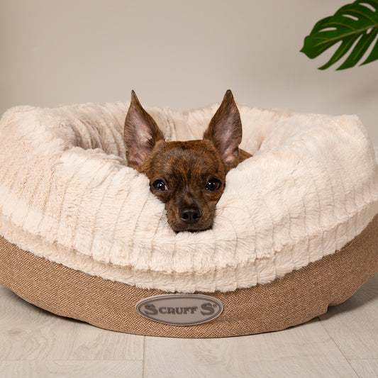 Ellen Donut Dog Bed (in Tan, Pink or Grey) by Scruffs-0