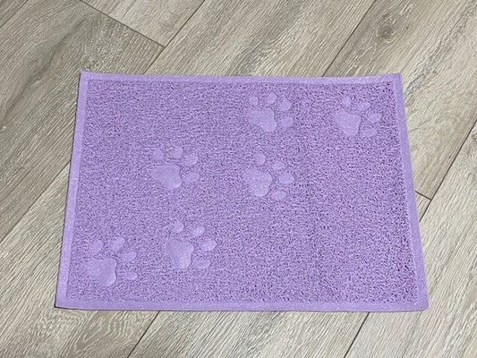Purple Rectangle PVC Cat Dog Mat Non-Slip Pet Food Water Bowl Feeding Placemat