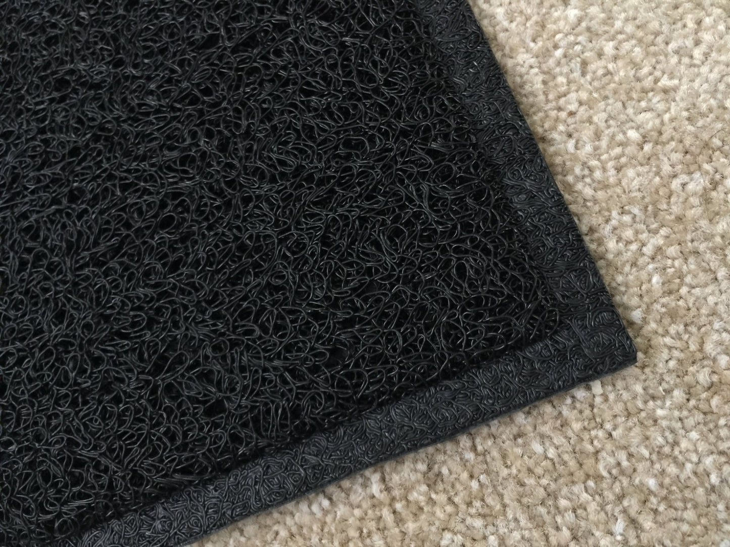 Black Square Shaped PVC Cat Dog Mat Nonslip Pet Food Water Bowl Feeding Placemat