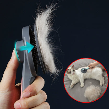 NNEOBA Cat Comb Dog Hair Remover Brush Pet Grooming Slicker Comb Removes Tangled  Self Cleaning Pet Supplies Accessories