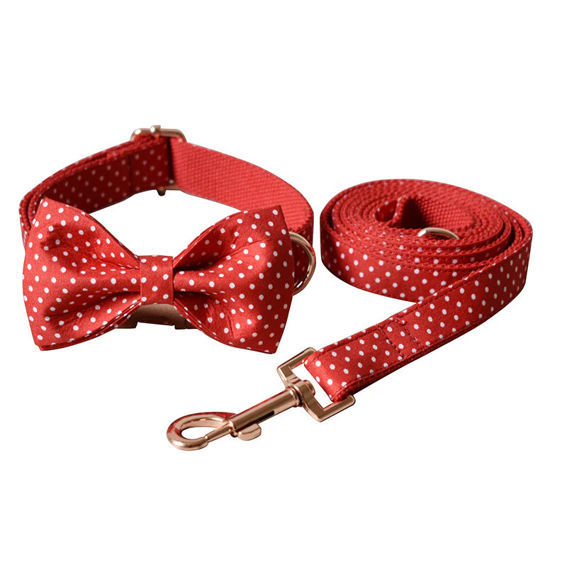 Ruby Dog Collar, Dog Collar & Dog Bowtie (Set) – by The Paw Co.-1