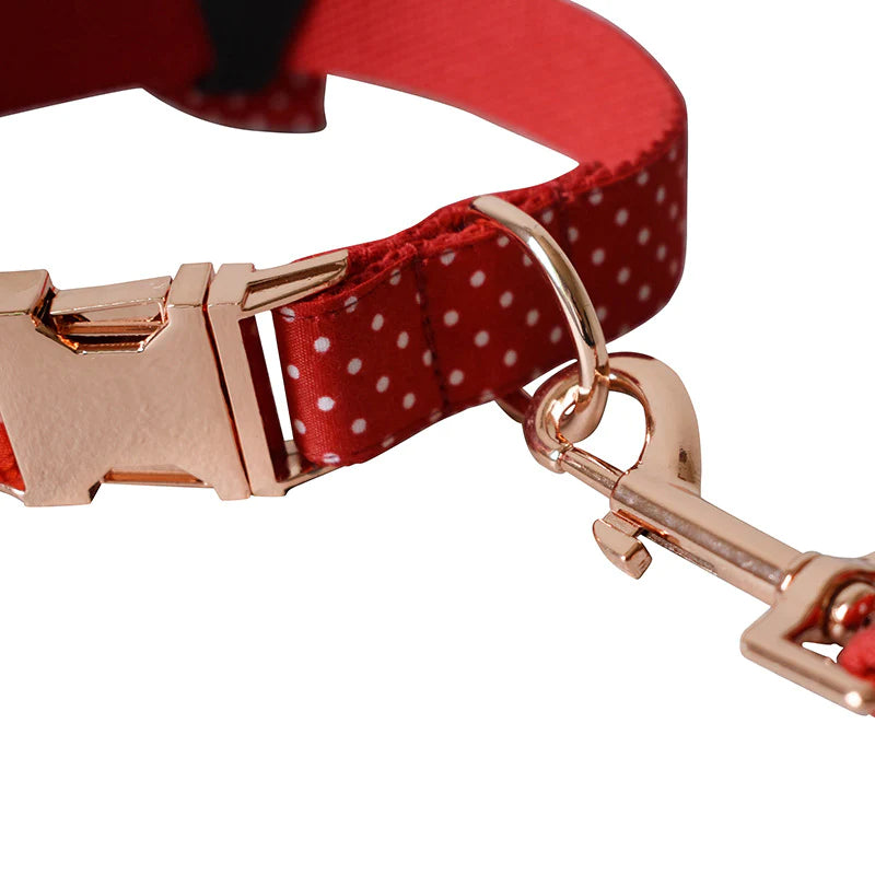 Ruby Dog Collar, Dog Collar & Dog Bowtie (Set) – by The Paw Co.-3