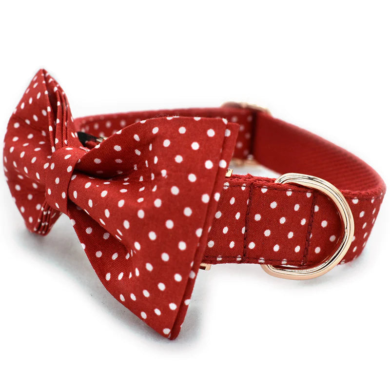 Ruby Dog Collar, Dog Collar & Dog Bowtie (Set) – by The Paw Co.-5