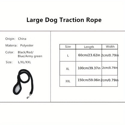 Dog leash for effective training and comfortable walking, strong and durable braid, suitable for large dogs, dog training leash