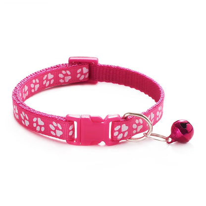 Hot pet for cat bell collar dog print cat collar multi-color optional necklace ring cat rope collar pet supplies