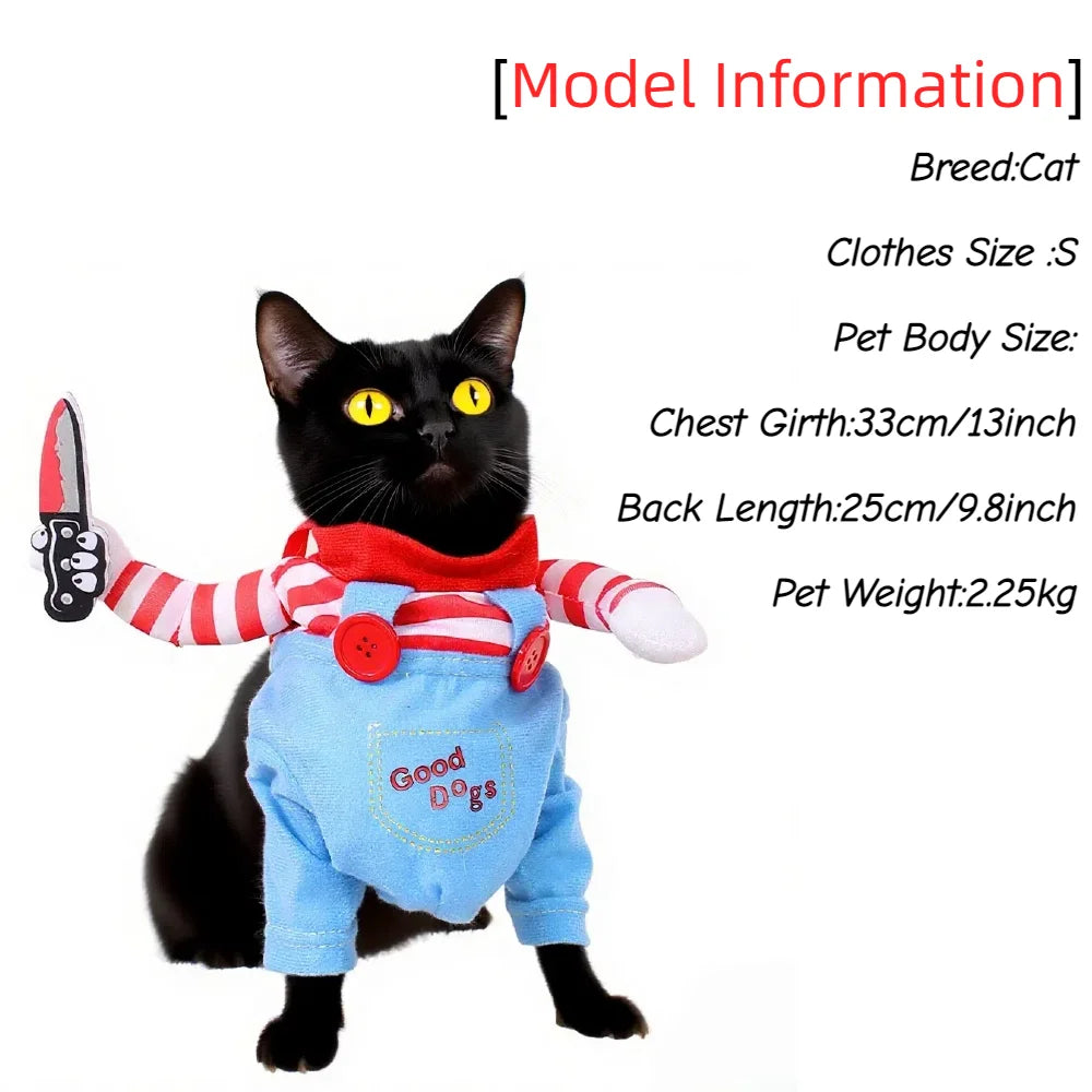 Halloween Cat Costume Funny Dress Up Pet Clothes Cute Cosplay Party Pet Apparel for Small Medium Large Cats Festival Kitten Gift