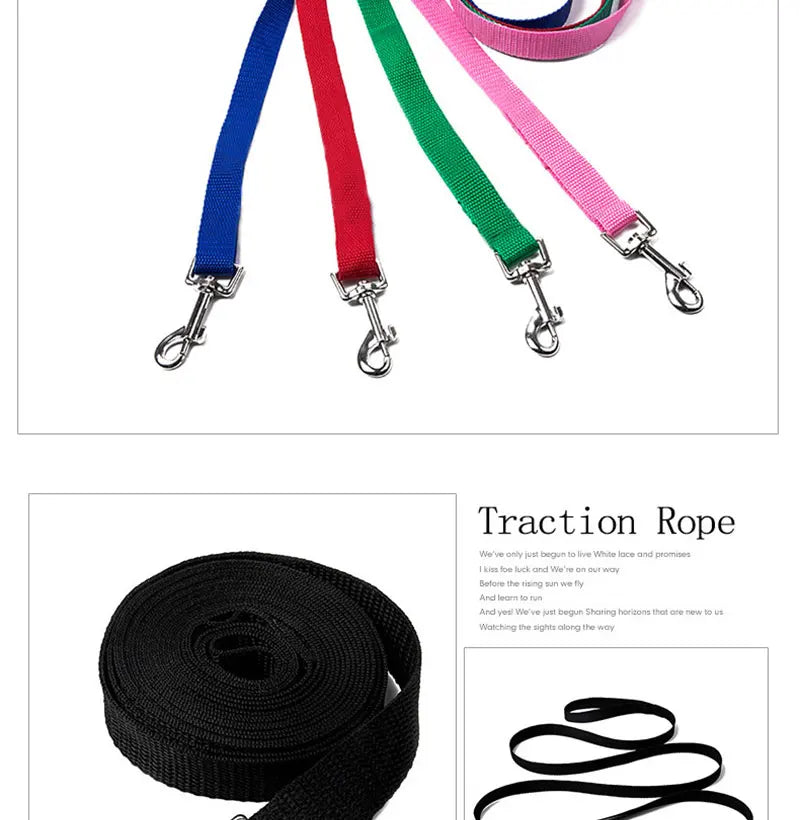 Dog Leash For Medium Large Dogs Pet Puppy Cat Walking Training Lead Rope Big Dog Nylon Rope Long Leashes 6m 10m 15m 20m 30m 50m