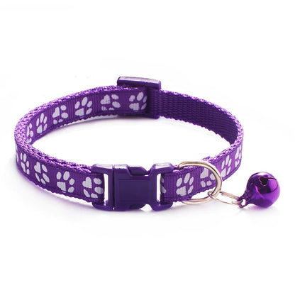Hot pet for cat bell collar dog print cat collar multi-color optional necklace ring cat rope collar pet supplies