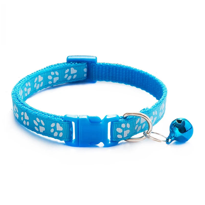Hot pet for cat bell collar dog print cat collar multi-color optional necklace ring cat rope collar pet supplies
