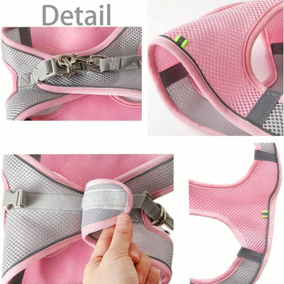 Escape-Proof Dog Harness and Leash Set for Small Dogs Cats Puppy Harness Vest Reflective Kitten Walking Lead Leash Pet Supplies
