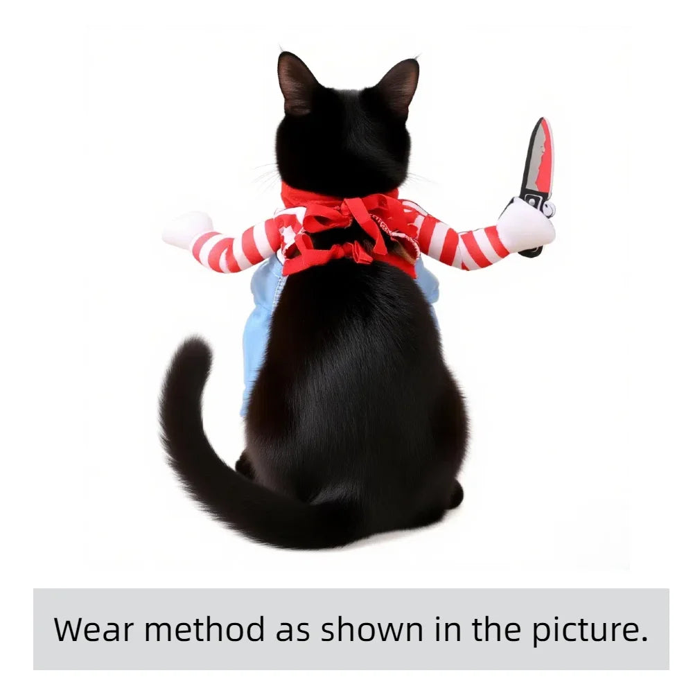 Halloween Cat Costume Funny Dress Up Pet Clothes Cute Cosplay Party Pet Apparel for Small Medium Large Cats Festival Kitten Gift