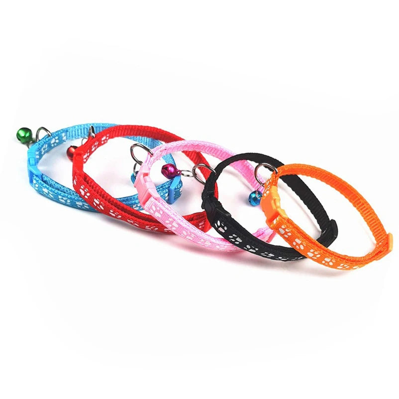 Hot pet for cat bell collar dog print cat collar multi-color optional necklace ring cat rope collar pet supplies