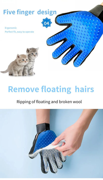 Popular hot selling pet dogs and cat hair combing gloves sturdy and durable effective hair combing pet supplies
