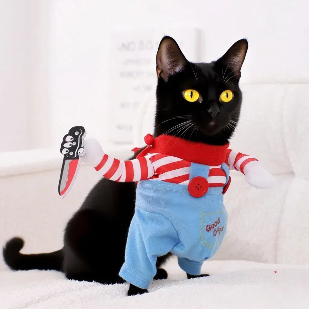 Halloween Cat Costume Funny Dress Up Pet Clothes Cute Cosplay Party Pet Apparel for Small Medium Large Cats Festival Kitten Gift