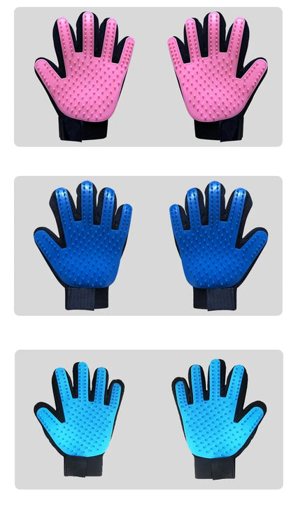 Popular hot selling pet dogs and cat hair combing gloves sturdy and durable effective hair combing pet supplies