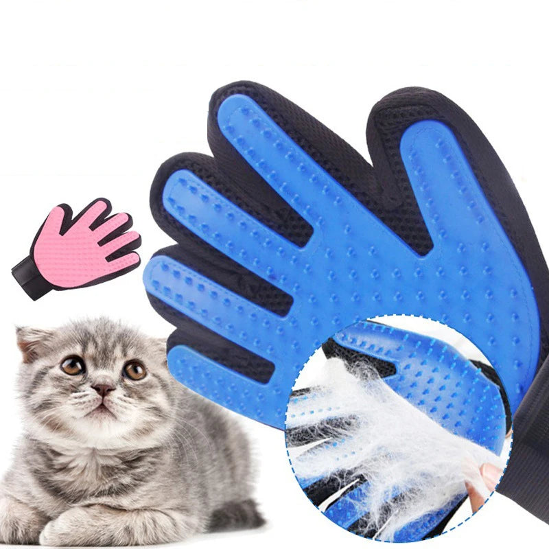 Popular hot selling pet dogs and cat hair combing gloves sturdy and durable effective hair combing pet supplies